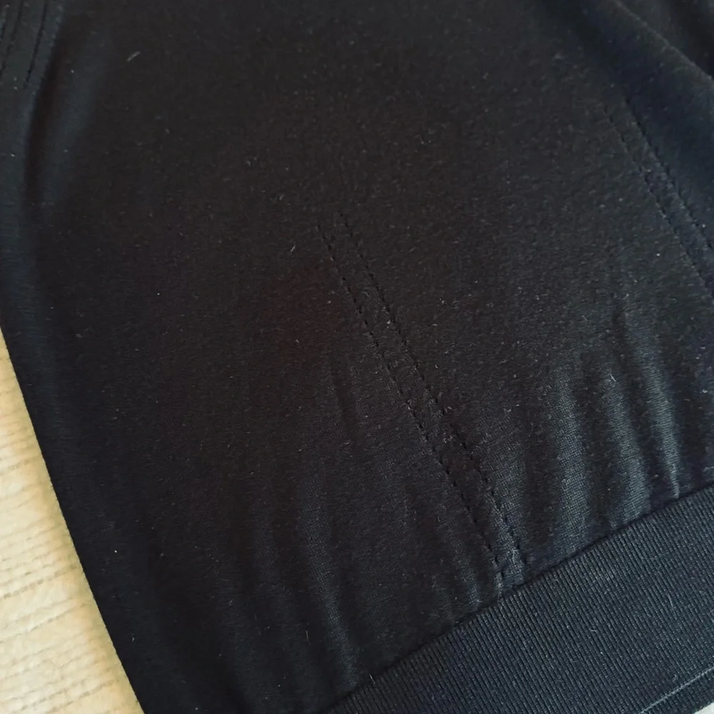 EQUIPMENT Femme Black Wool Silk Turtleneck Sweater Sheer Lace Sleeves Long Cuffs
